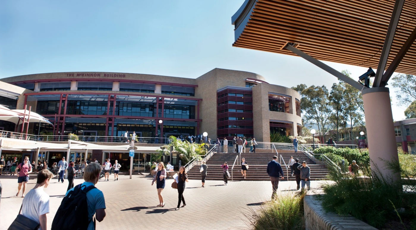 Front of main campus building at the University of Wollongong