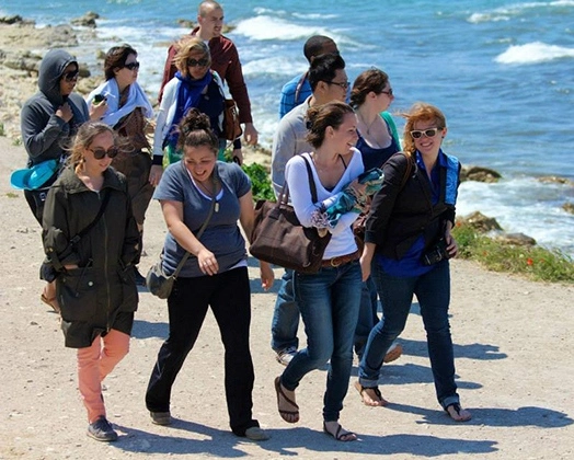 IPCR students take a stroll along the shore.