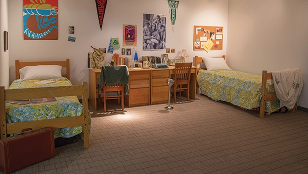 A dorm room from 1968.