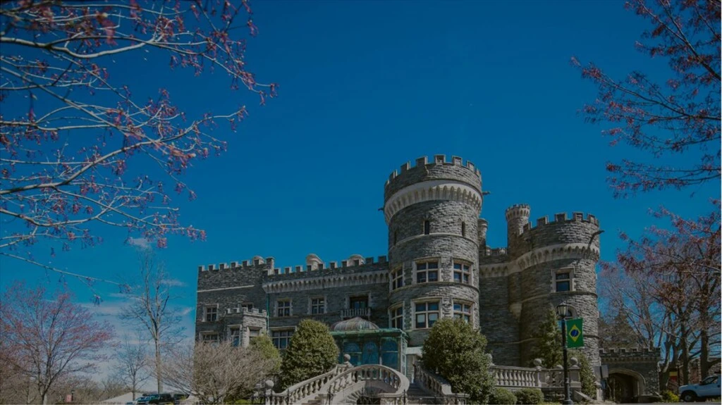 Grey Towers Castle in spring