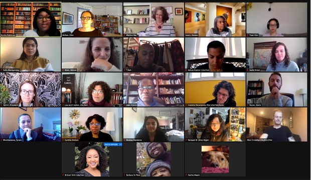 Zoom screen of Spring 2021 LOVE Pilot Planning Team and Facilitators