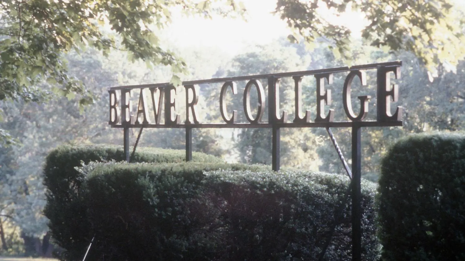 Vintage Beaver College sign.