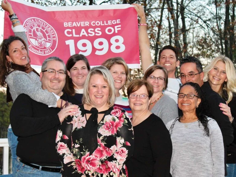 Group of Beaver College alumni celebrate their class of 1998