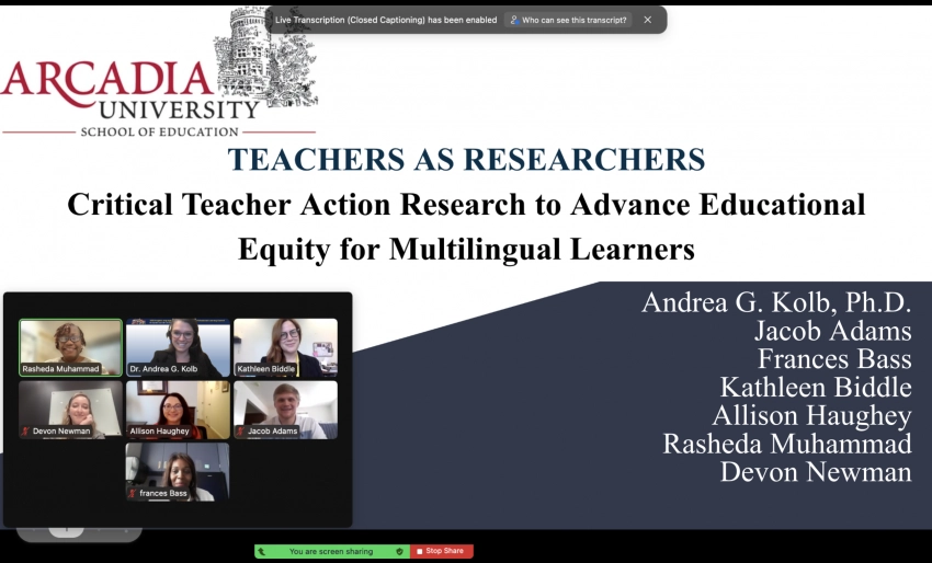 Arcadia University School of Education Flyer for Teachers as Researchers - Critical Teacher Action Research to Advance Educational Equity for Multilingual Learners