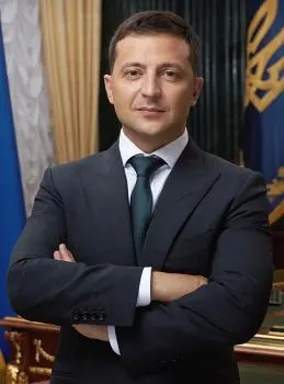 Portrait of Ukraine President Volodymyr Zelensky