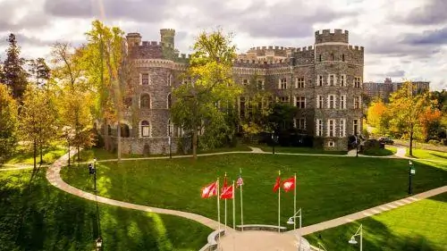 Aerial View of campus including Grey Towers Castle