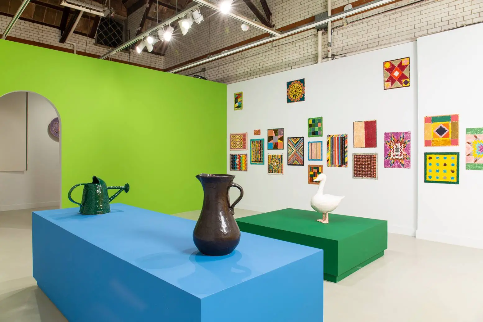 Installation view, "Polly Apfelbaum: For the Love of Una Hale," 2022, Spruance Gallery, photo: Greenhouse Media