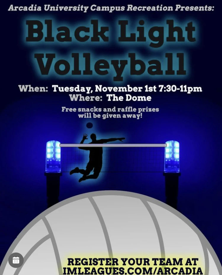 a flyer advertising Black Light Volleyball on 11/1/22