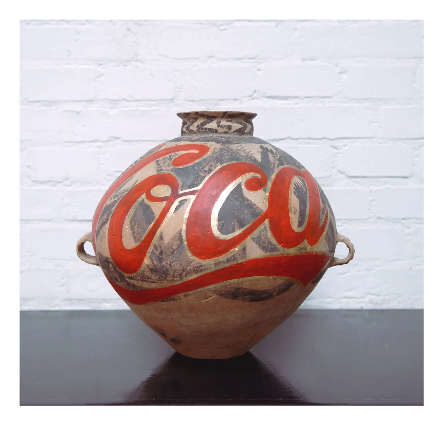 Coca-Cola Vase 1997 vase from Neolithic Age (5000-3000 BCE) paint 11 7/8” x diameter 13” Courtesy Tsai Collection, New York