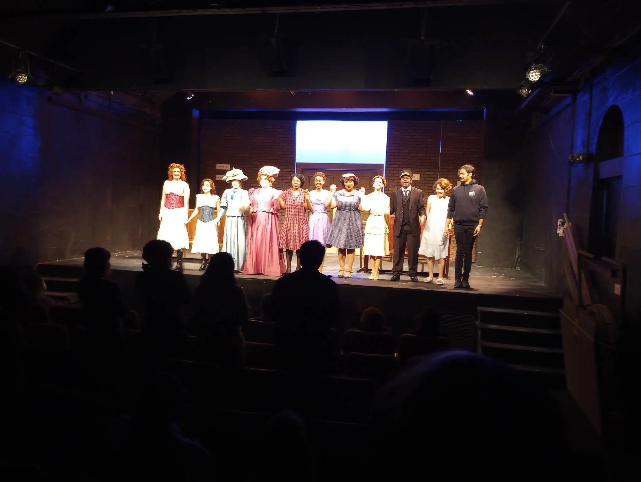Zara Peters '26 and castmates of Arcadia Theater's production of Trailblazers (2023)