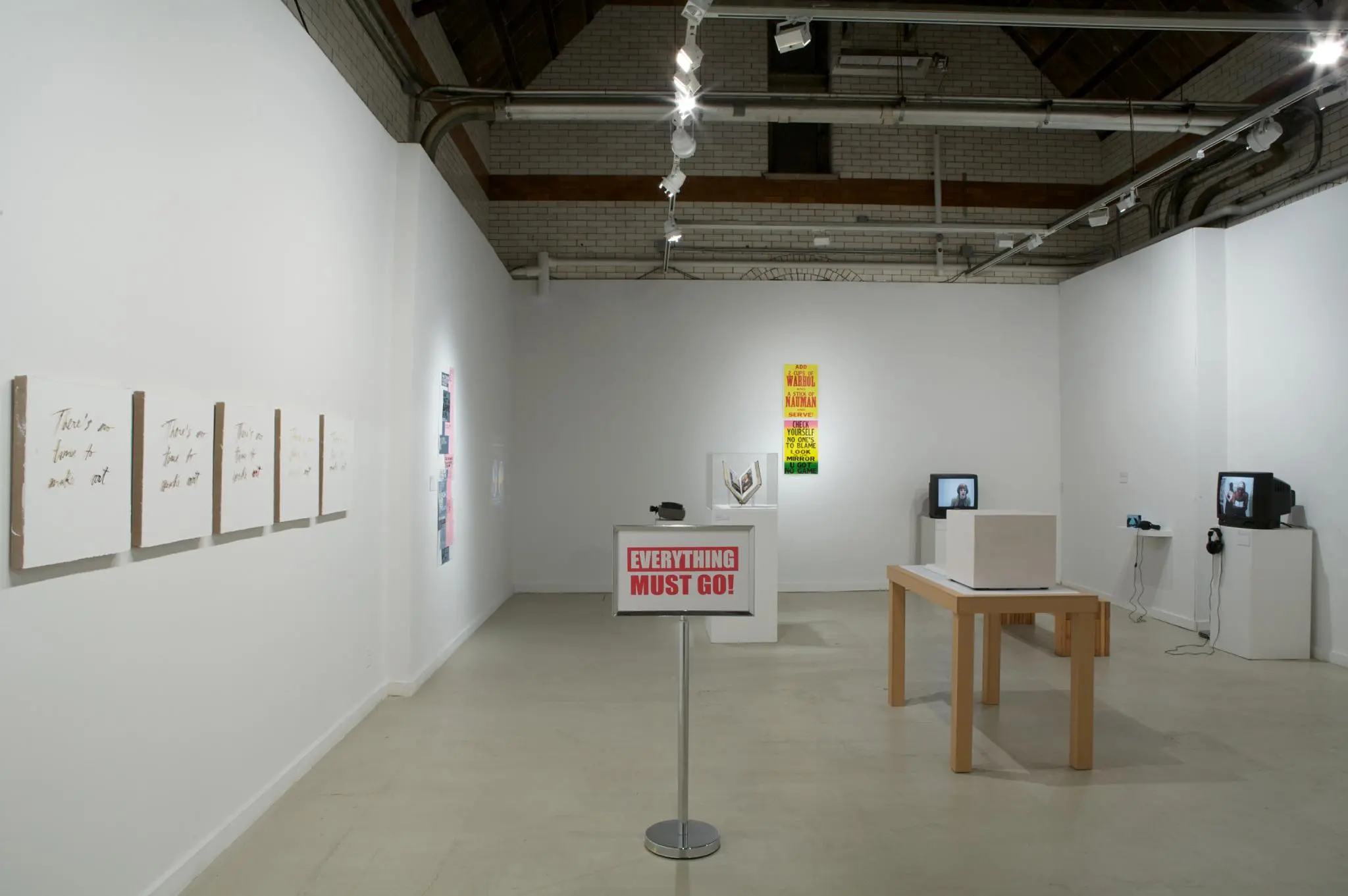 Installation view, "Air Kissing: An Exhibition of Contemporary Art About the Art World", 2008, Spruance Gallery