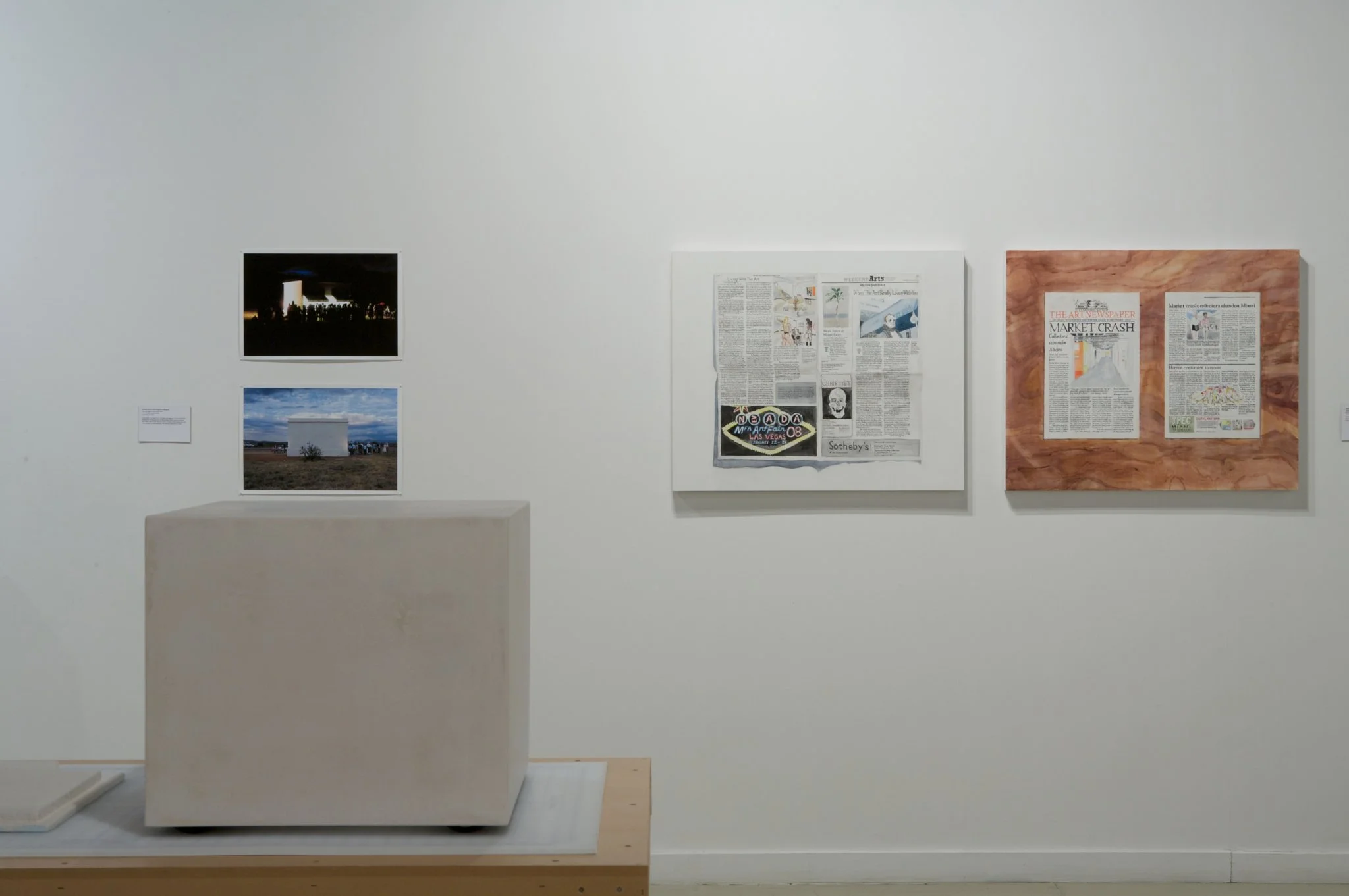 Installation view, "Air Kissing: An Exhibition of Contemporary Art About the Art World", 2008, Spruance Gallery