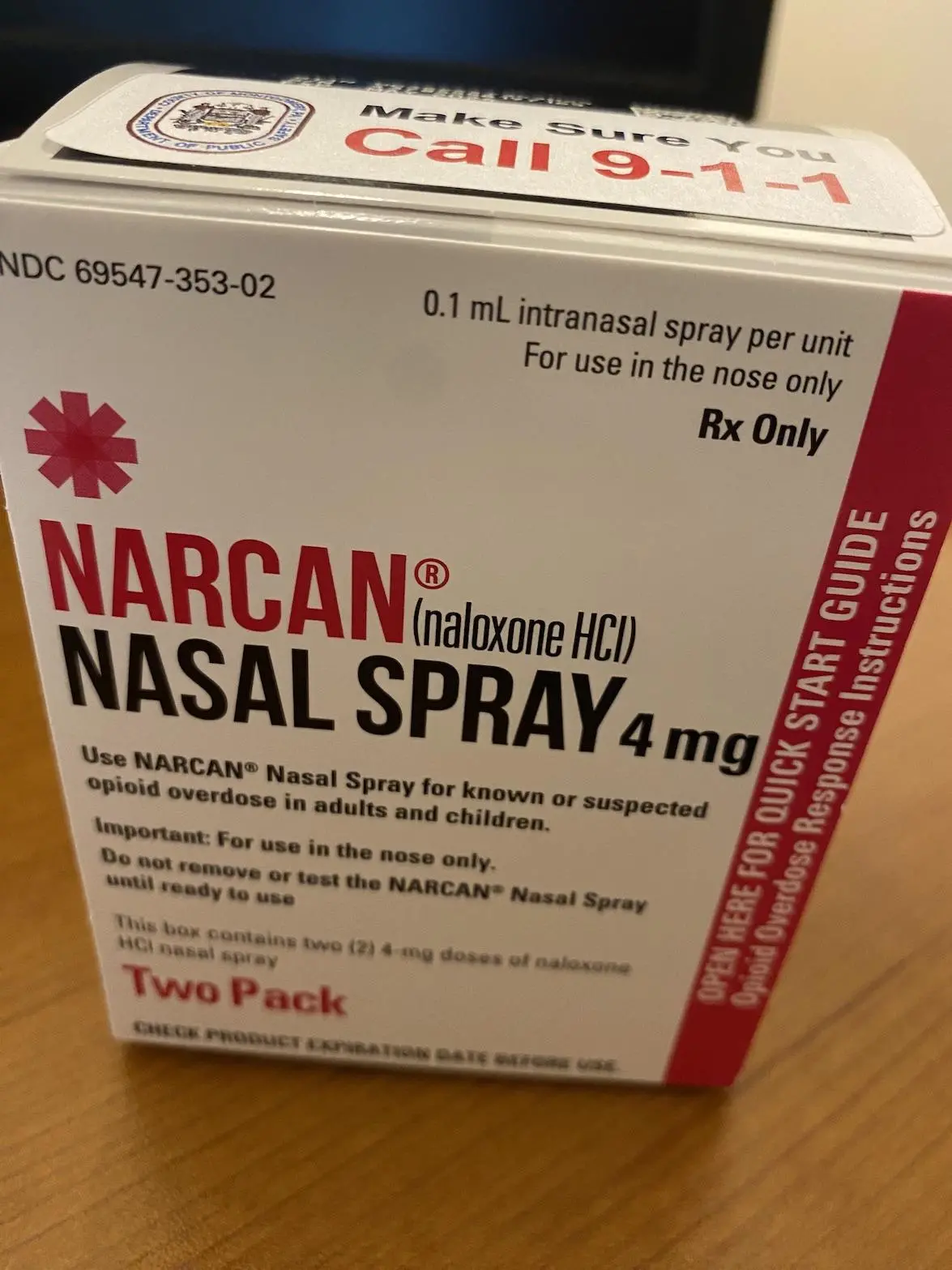 A two-pack of Narcan nasal spray