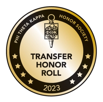 The logo for the Badge from Phi Theta Kappa Honor Society for Transfer Honor Roll 2023.