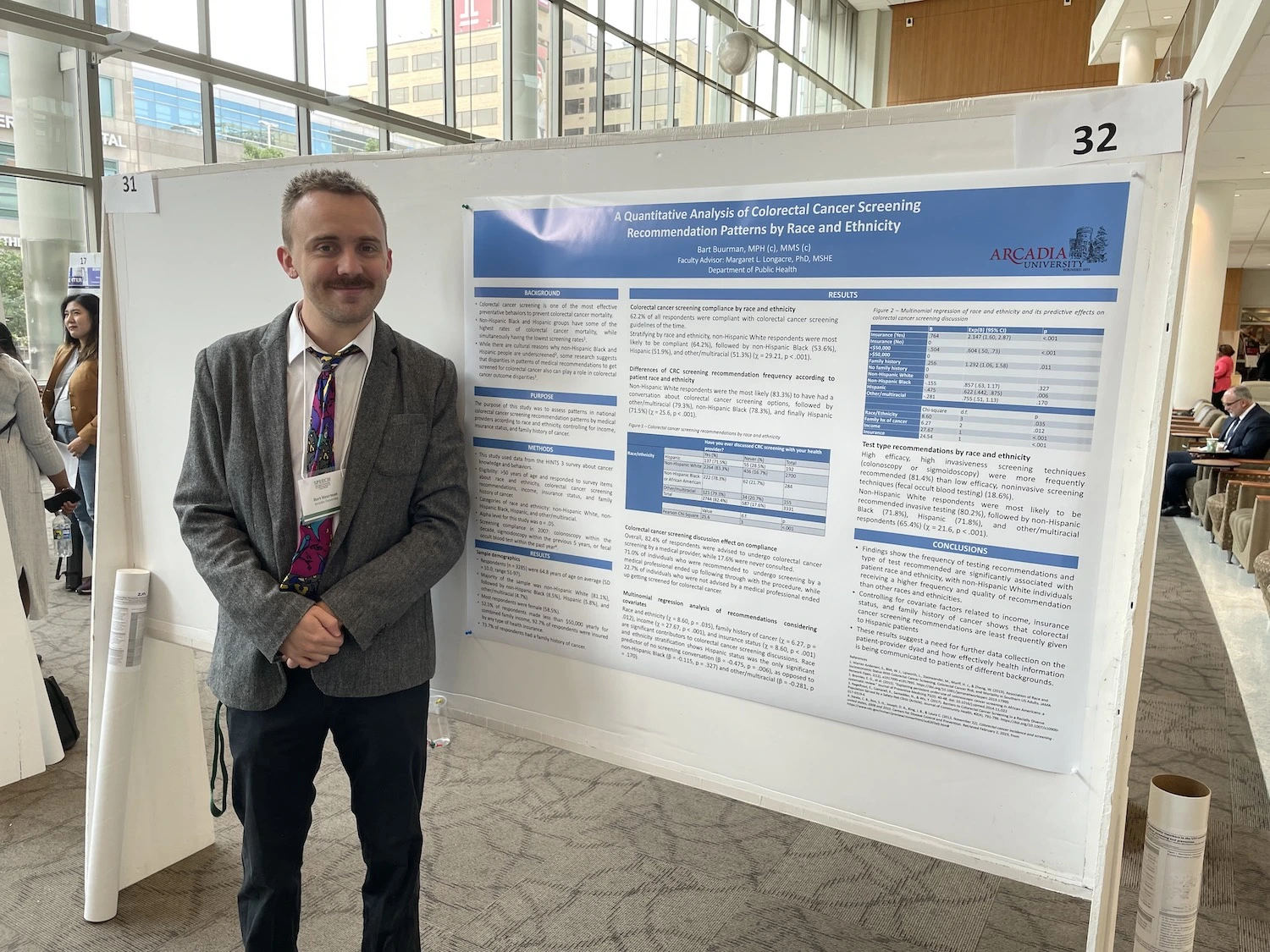 Bart Buurman ’25MMS, MPH presents his Master of Public Health capstone research at the Fox Chase Cancer Center and Synergistic Partnership for Enhancing Equity in Cancer Health (SPEECH) symposium on health disparities