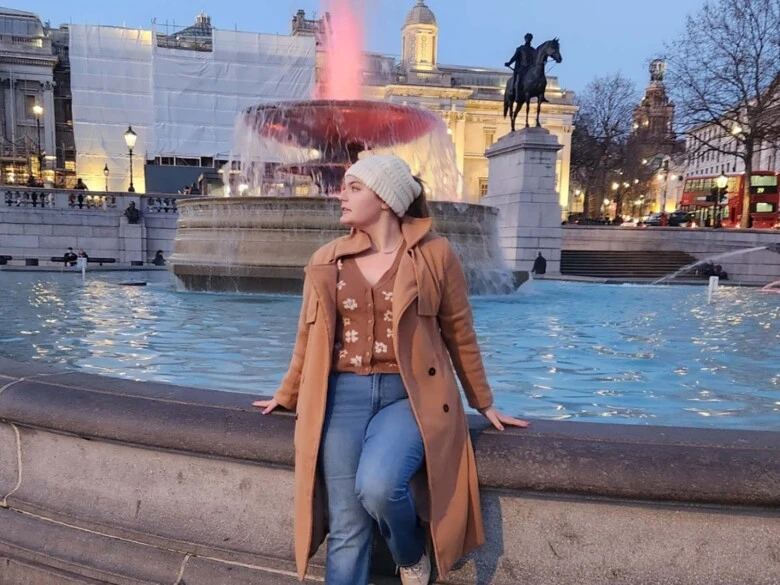 Arcadia student Cassandra Rivenburg in London for the First Year Study Abroad Experience
