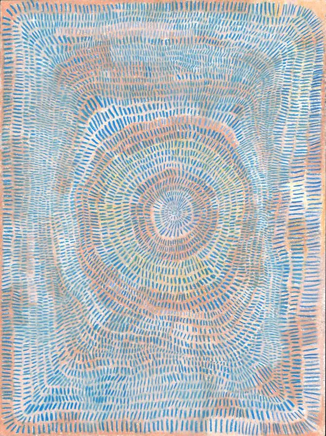 Samantha Mitchell, Touching Down, 2023, Colored pencil on paper, 12 x 9 inches