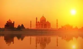 Indian palace at sunset