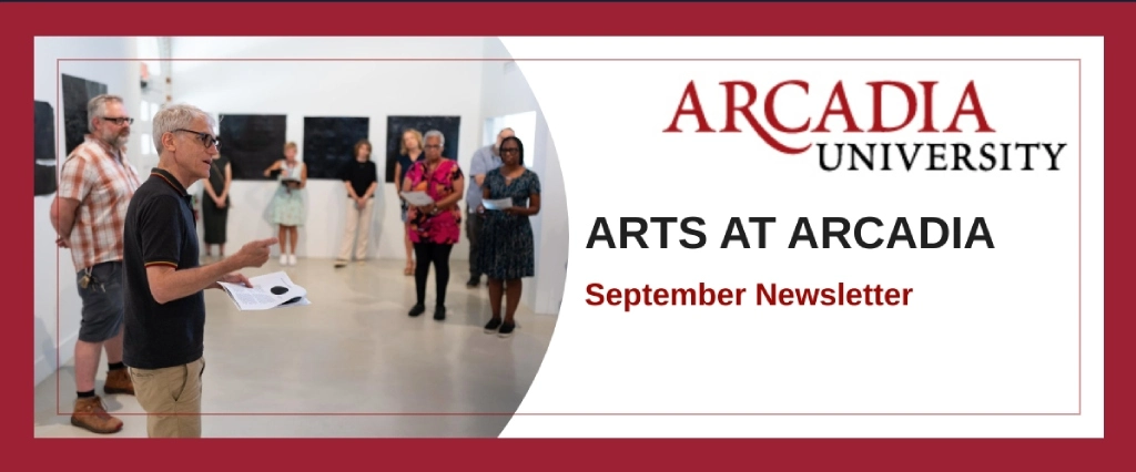 A banner for Arts At Arcadia September Newsletter.