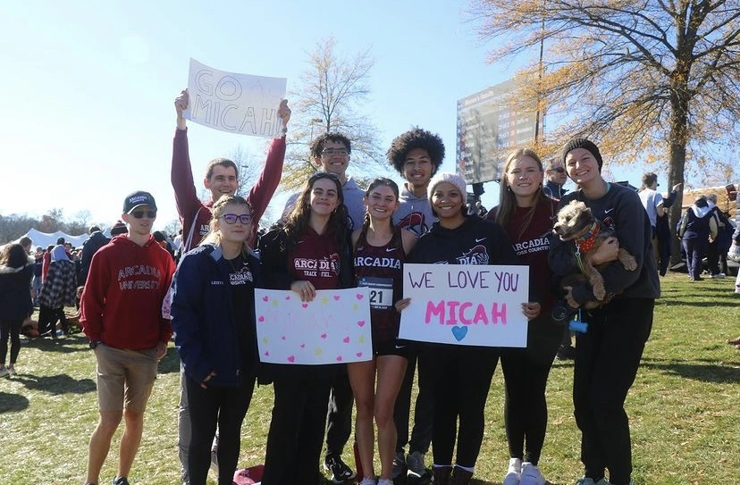 Micah with all of her supporters at the race.