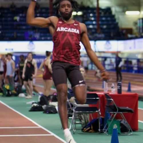Myles Sams '24, a jumper on the track and field team