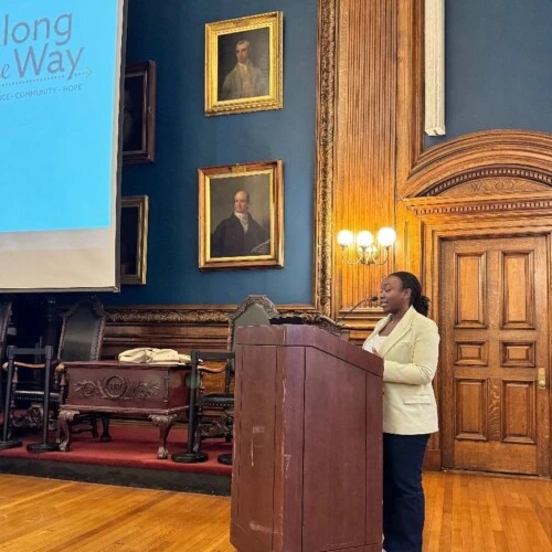 Bre Taylor presenting at Public Health Day in Philly on April 3, 2024