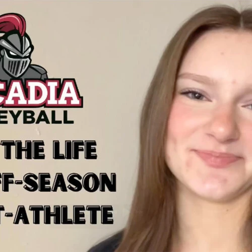 Devon Young ’28 next to text that reads "Day in the Life as an Off-Season Studnet-Athlete".