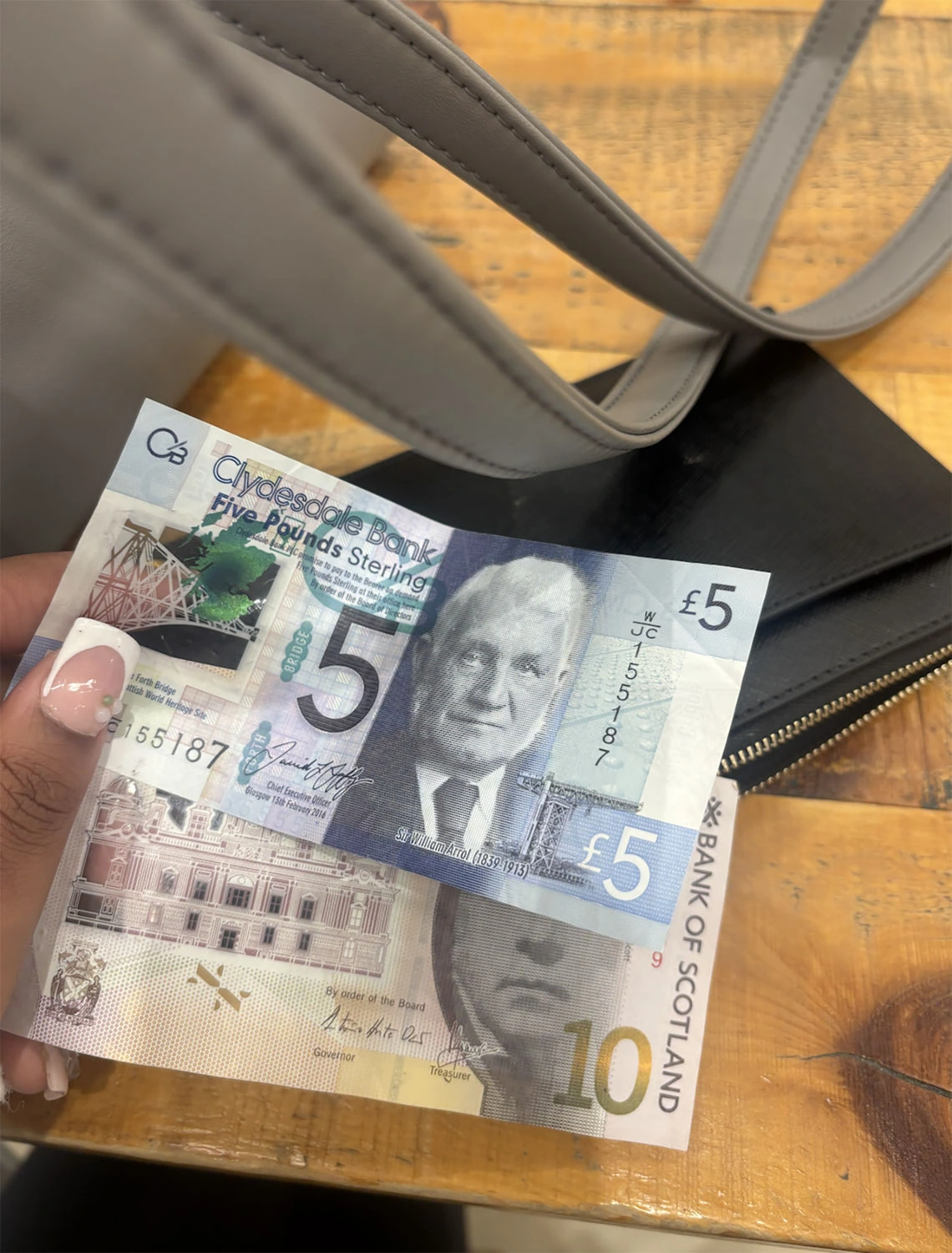 A handful of Scottish money.